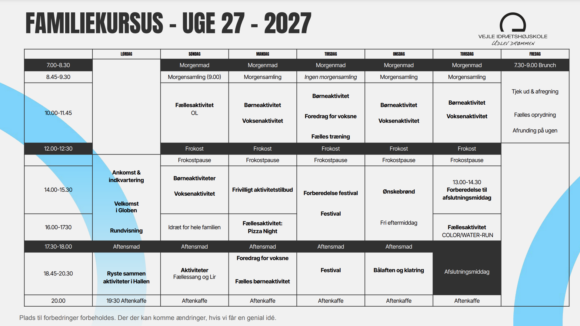 Familiekursus i uge 27 2027