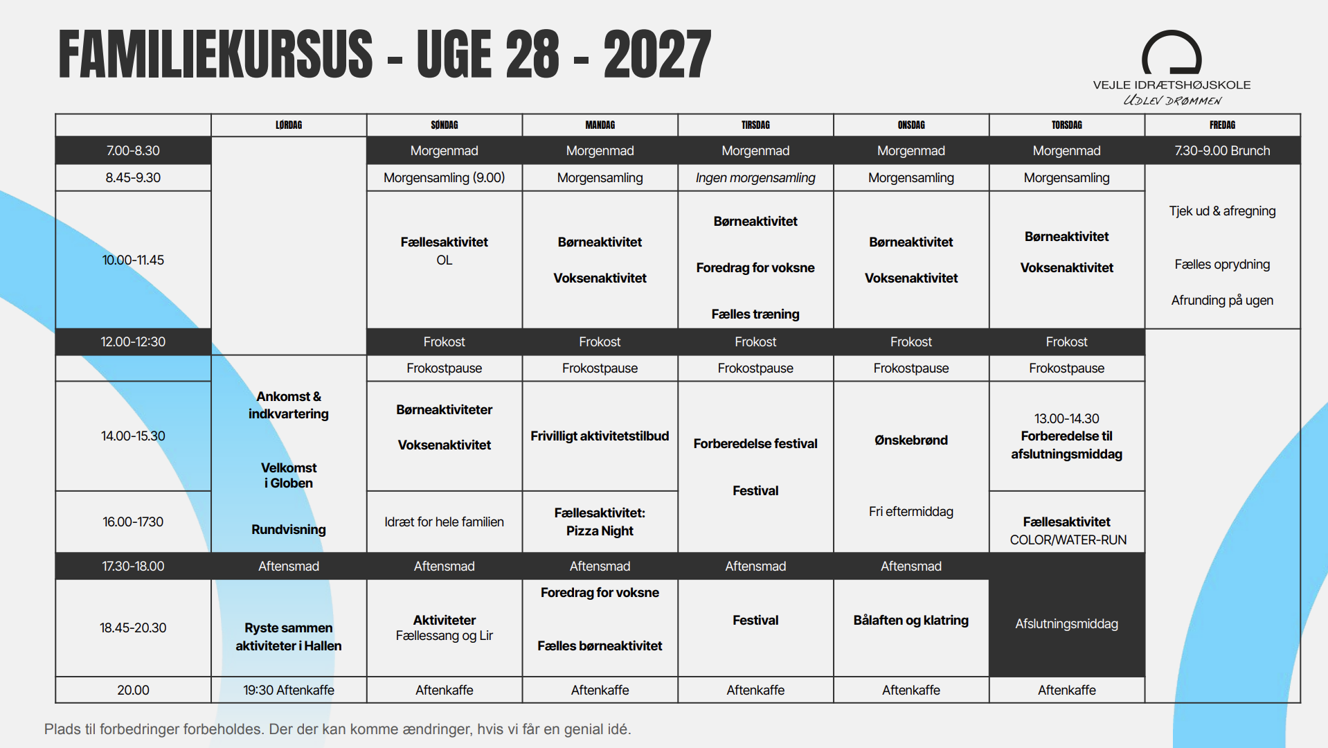 Familiekursus i uge 28 2027